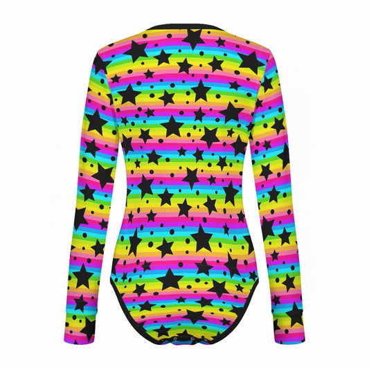 Starlite Stripes Long Sleeve CuddleSuit — ABDL & Littles (view 2)