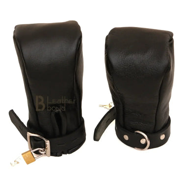 Lockable Restraint Bondage Paw Gloves | Black, Red & Purple — Pet Play Gear (view 2)
