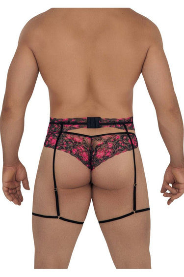 Printed Lace Men's Garter Thong