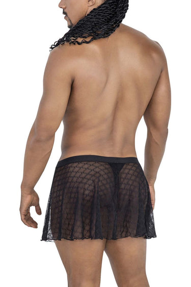 Men's Black Mesh Skirt