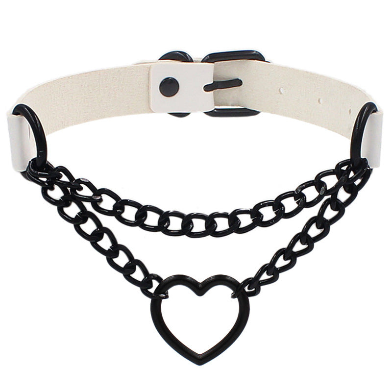 Leather Love Heart Collar
