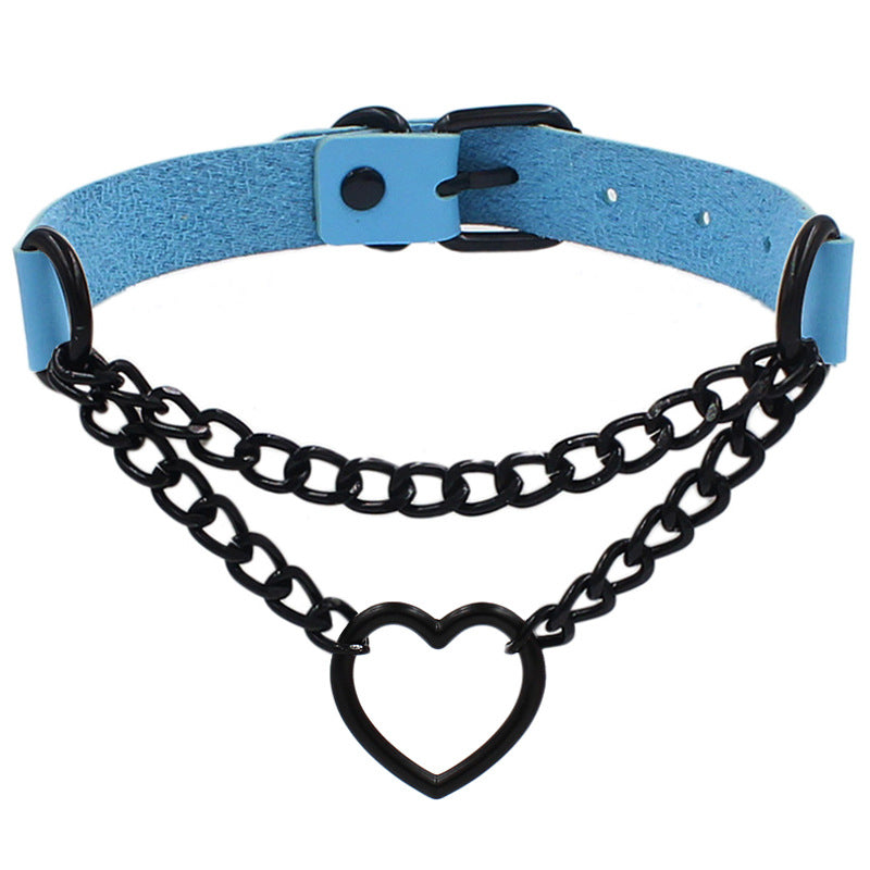 Leather Love Heart Collar