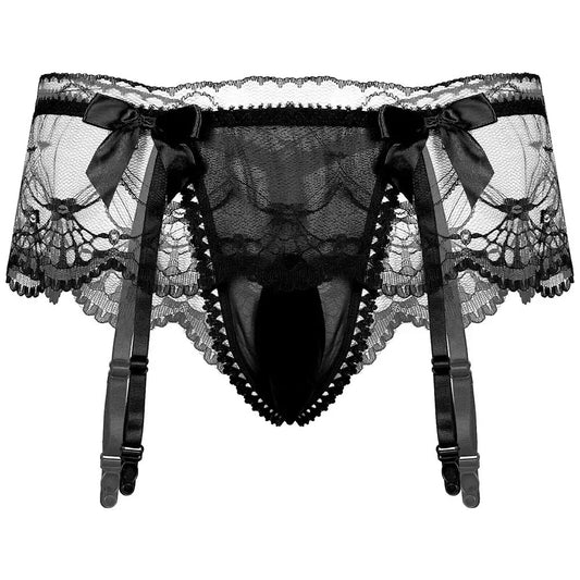 Bowknot Briefs Garter Lace Panties &mdash; Sissy Lingerie