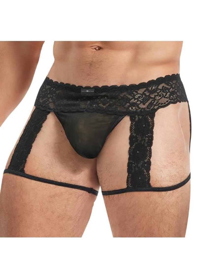 Men's Lace and Mesh Garter Panty &mdash; Sissy Lingerie
